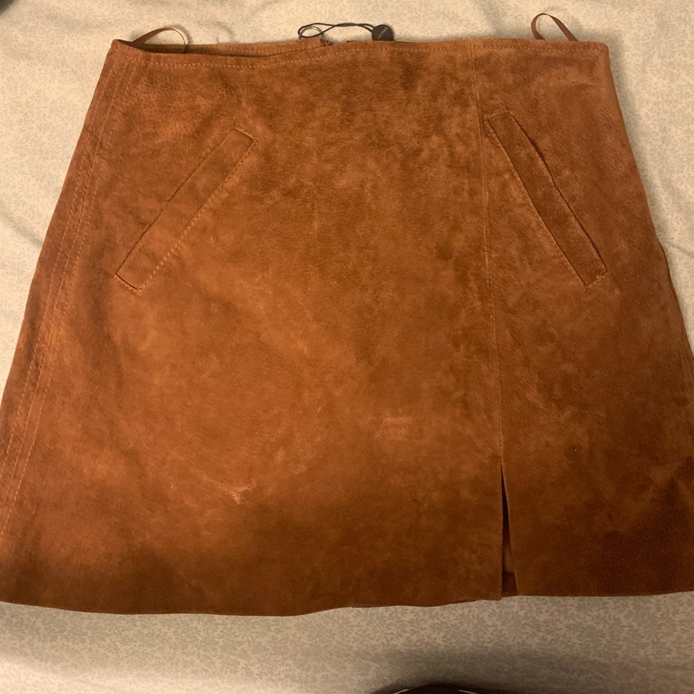 Brown suede skirt